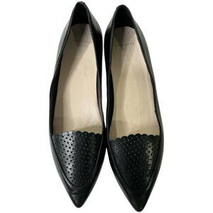 Cole Haan Women's Grand.OS Black Scalloped Perforated Leather Pointy Toe Size 8B